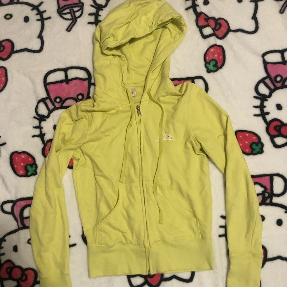 RARE Victoria’s Secret yellow and blue zip up hoodie